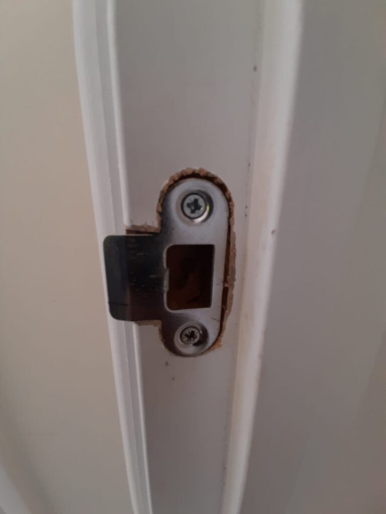 Damaged door latch