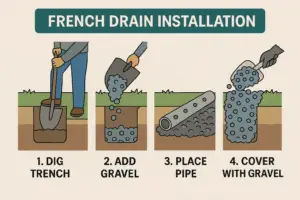 french drain installation